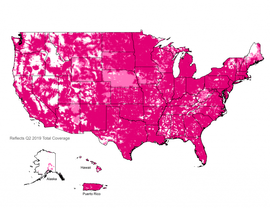 T-Mobileの4G LTEカバレッジマップ
