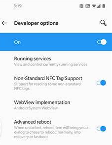 Advanced Rebootをアクティブにします