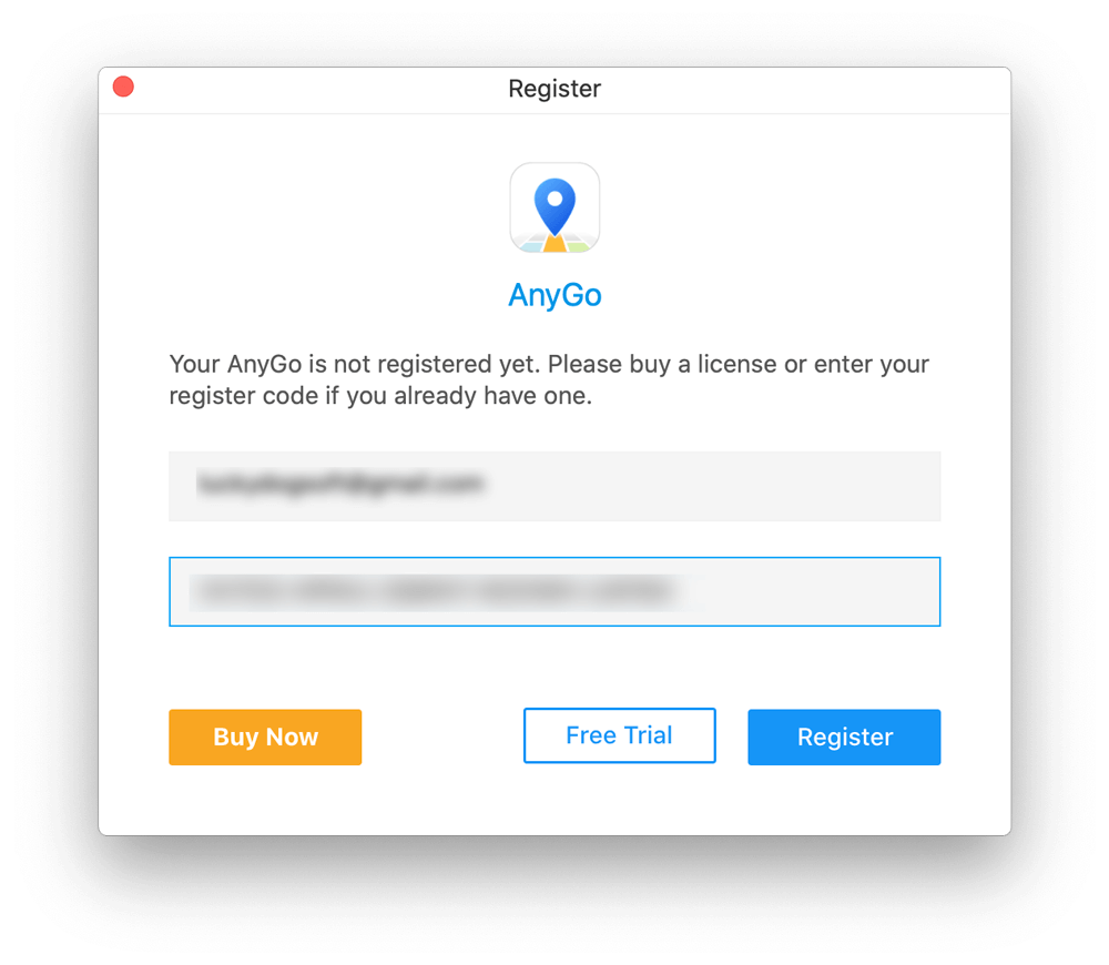 Itooltab Anygo 2のMacバージョンを登録します