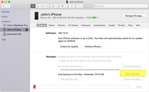 iTunesとFinderを介してiPadをバックアップします