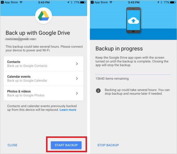 GoogleドライブでiPhoneからOppoにデータを移動する方法