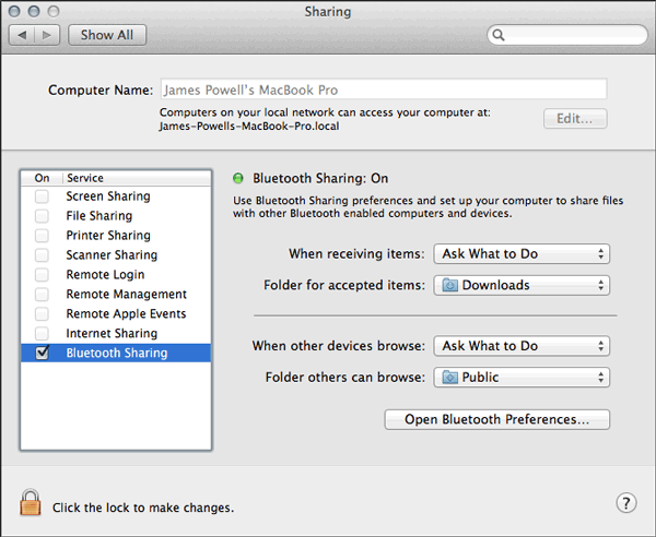 BluetoothによってPixelからMacにファイルを転送します