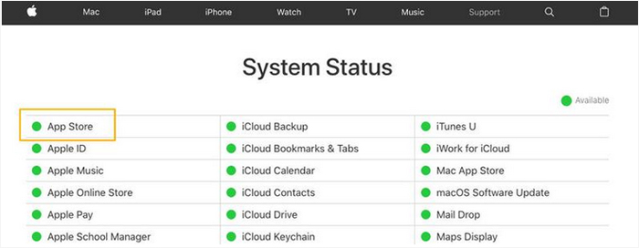 Appleシステムのステータスを確認して、サーバーに接続するiCloudエラーを修正します