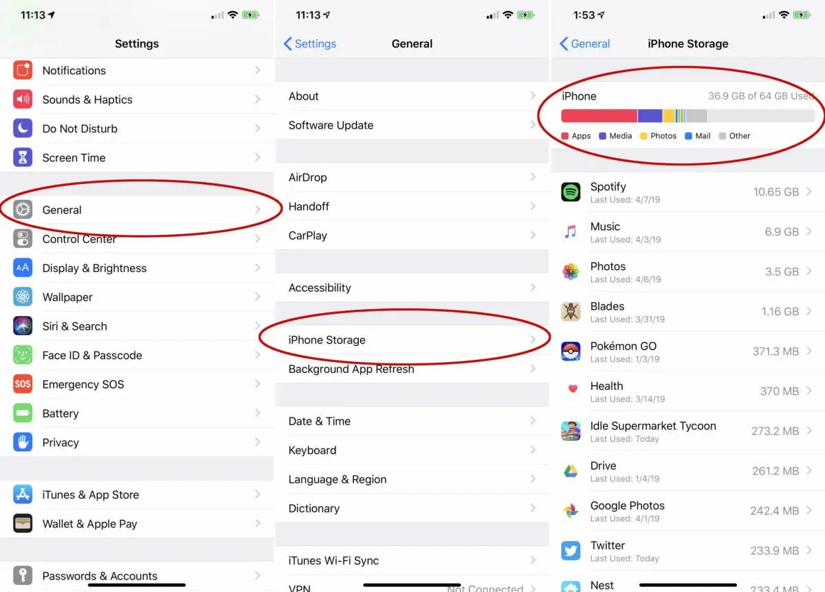 iPhoneストレージをクリアします 