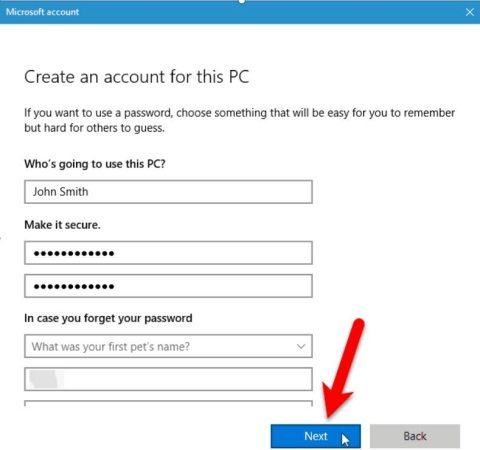 このPCのアカウントを作成します