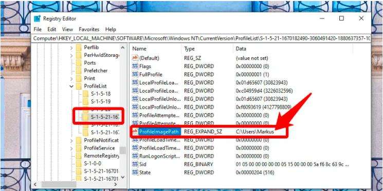ユーザープロファイルWindows 10レジストリを削除します