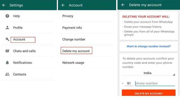 iPhoneでwhatsappアカウントを削除します