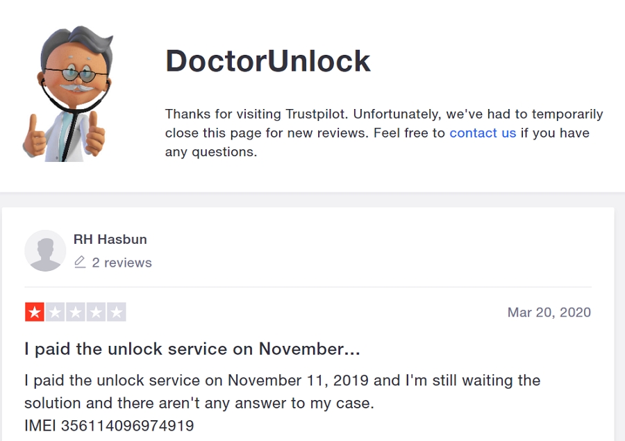 doctorunlock trustpilotレビュー