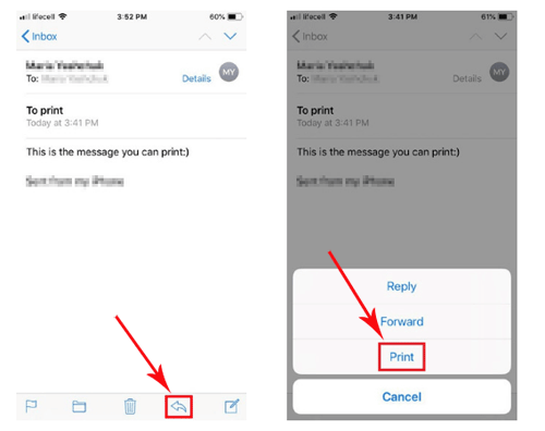 電子メールで無料でiPhoneからテキストメッセージを印刷する