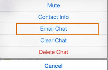 WhatsAppを電子メールで新しいiPhoneに移行します