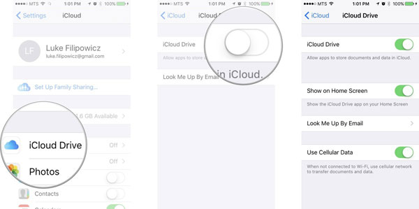 iPhone iPadでiCloudを表示します