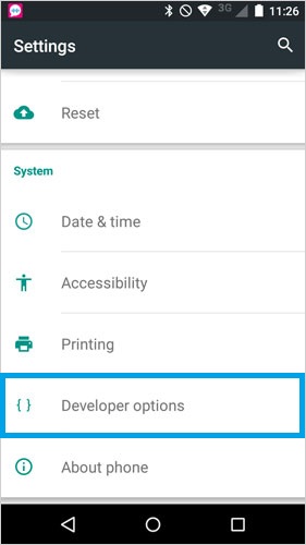 Motorola 3でUSBデバッグを開きます