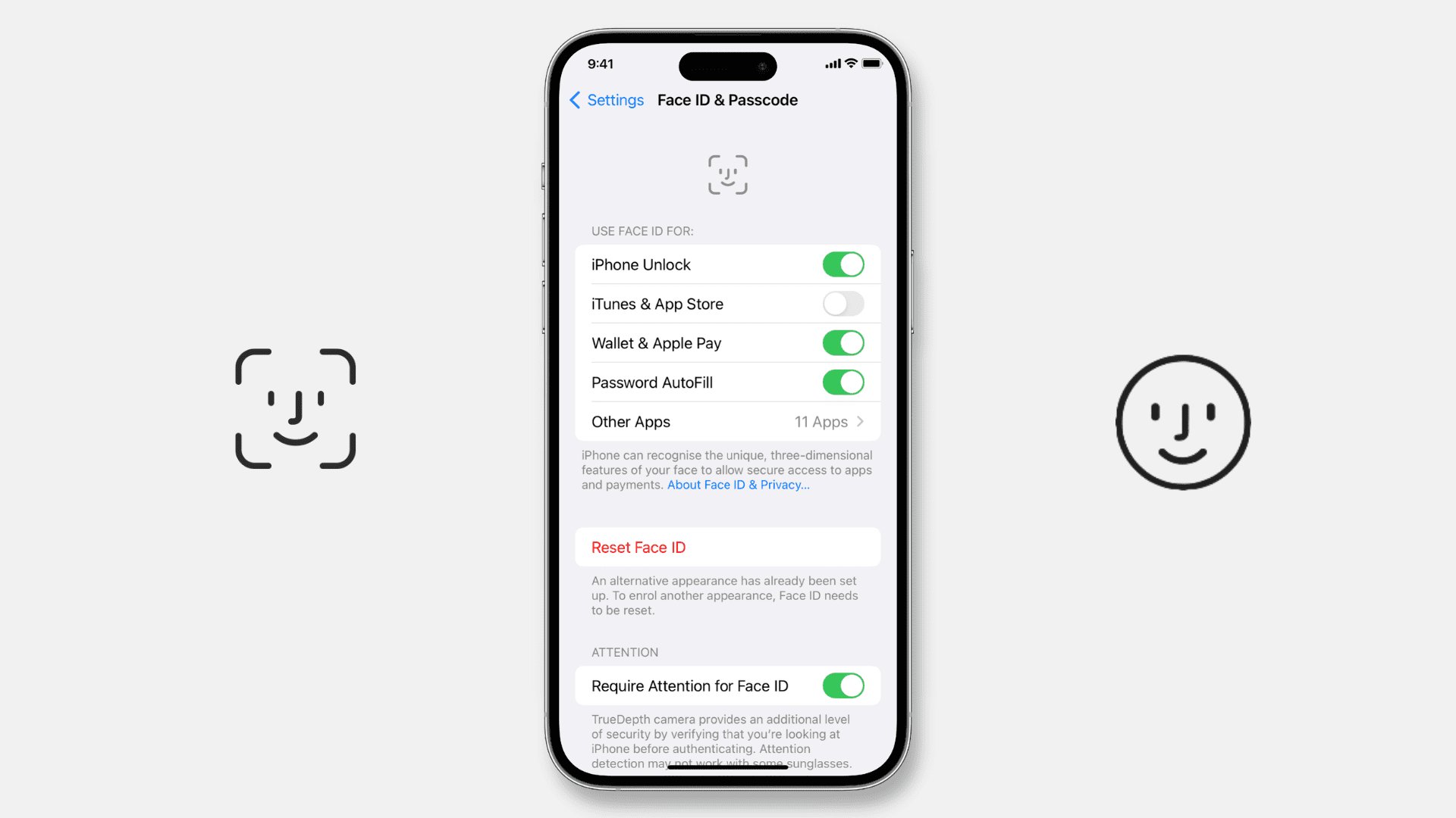 更新後に機能しないFaceID