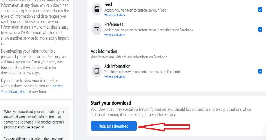 Facebookアーカイブから削除された写真を回復します