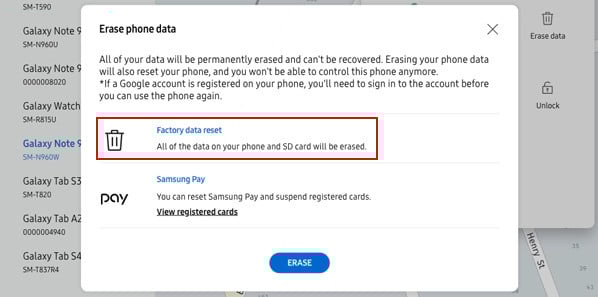 Samsungアカウントを介してパスワードなしでSamsung電話をリセットする方法