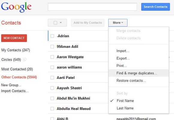 Google連絡先アカウントを使用して、Android電話から連絡先を印刷します