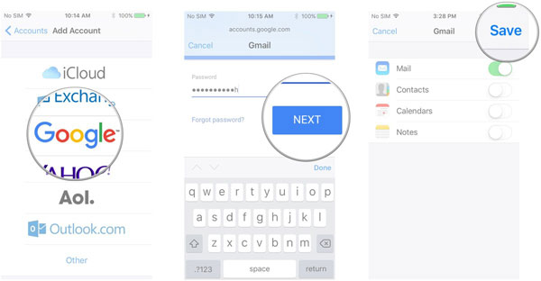 iPhoneにGoogleアカウントを追加します