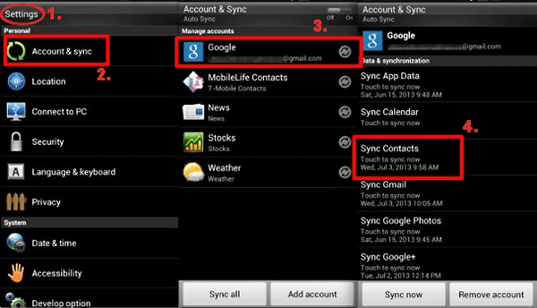 Androidの連絡先をGoogleにバックアップします
