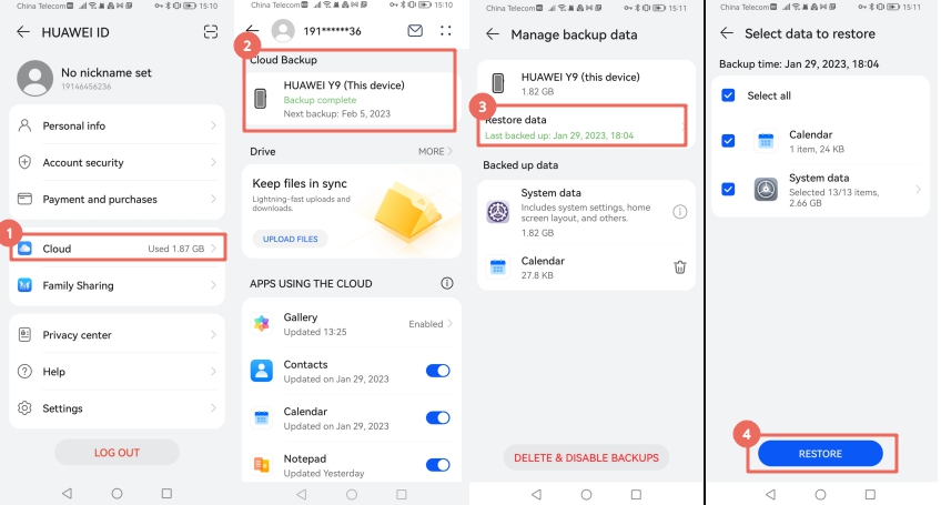 クラウドからHuaweiの連絡先を復元する方法