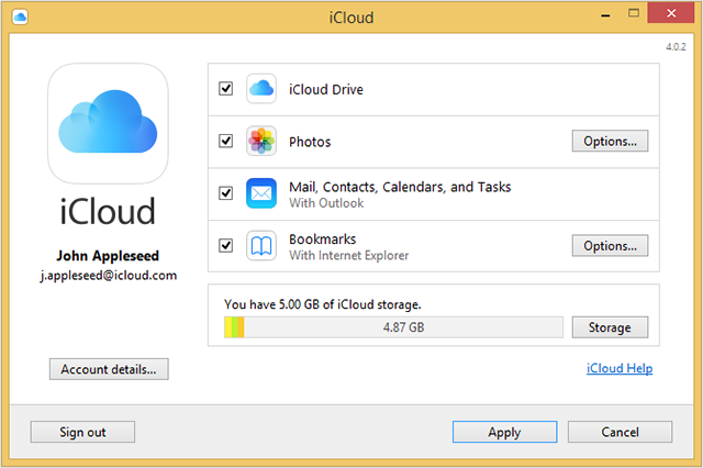 Windows用のiCloud