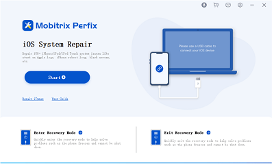 iPadはPerfix Startを介してオンになります