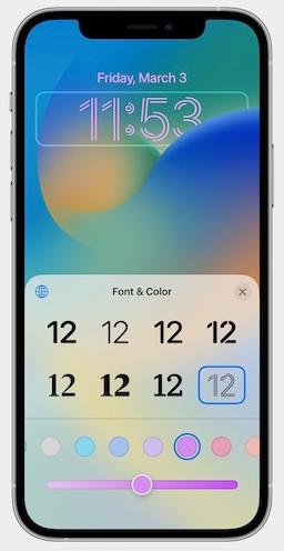 iPhoneロック画面の前面と色