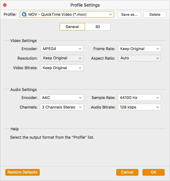wmvからmovコンバーターの設定