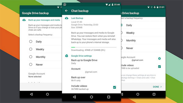Googleドライブを介してAndroidのWhatsAppメッセージをバックアップします