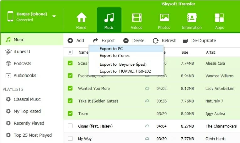 Windows 10 PCでiPhone 7曲をお持ちください