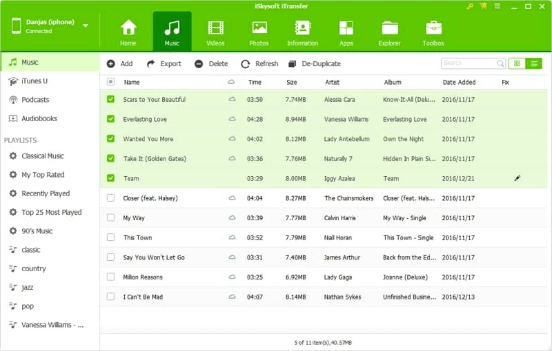iPhoneからiTunesなしでiPhoneからWindows 10に音楽をエクスポートします