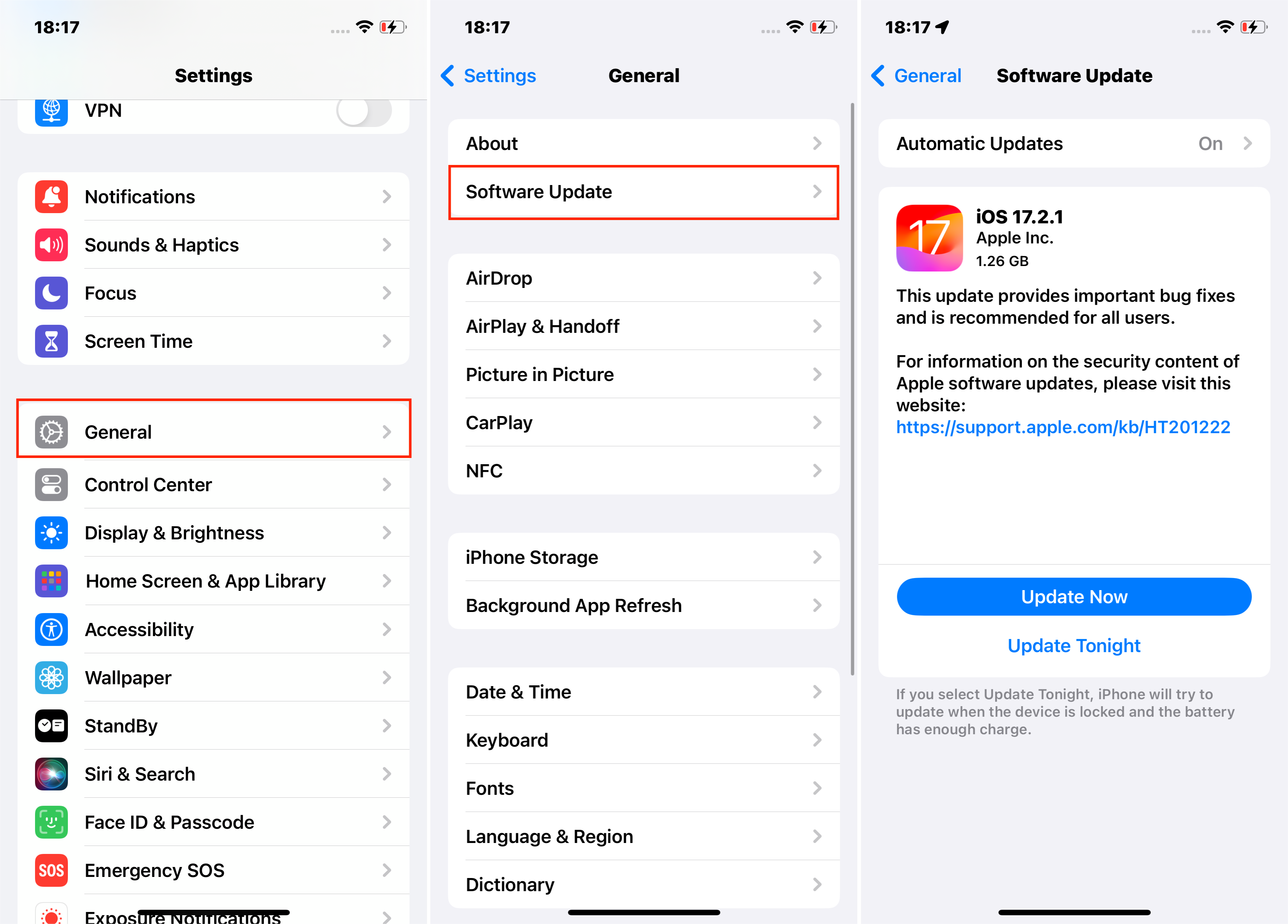 iPhoneソフトウェアアップデート