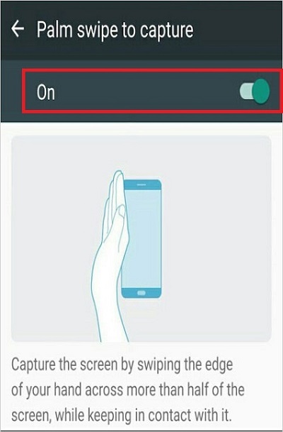 Palm Swipe GestureでHuaweiのスクリーンショットを撮ります