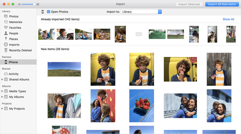 写真アプリを使用してiPhoneからMacに写真をインポートします