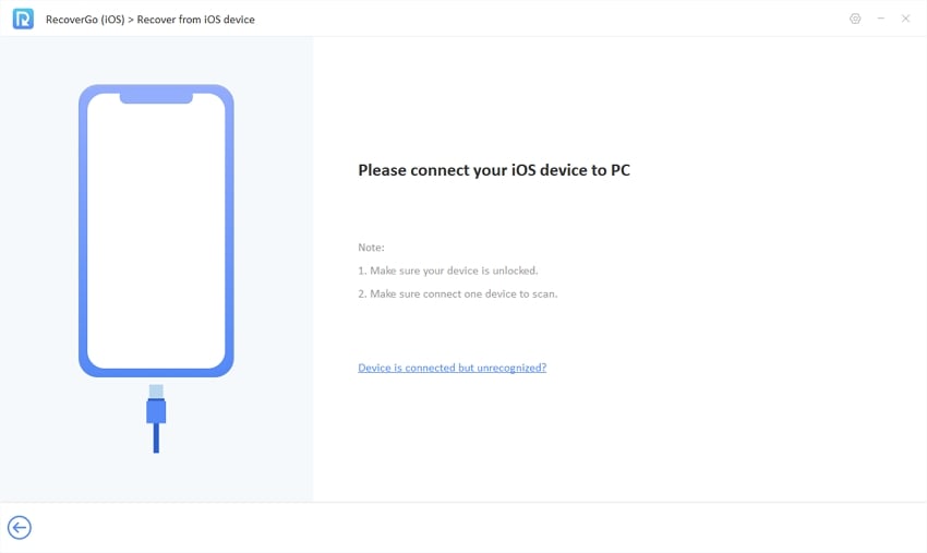 Recovergo iOSガイド -  iPhoneデータを回復するためのデバイスを選択します