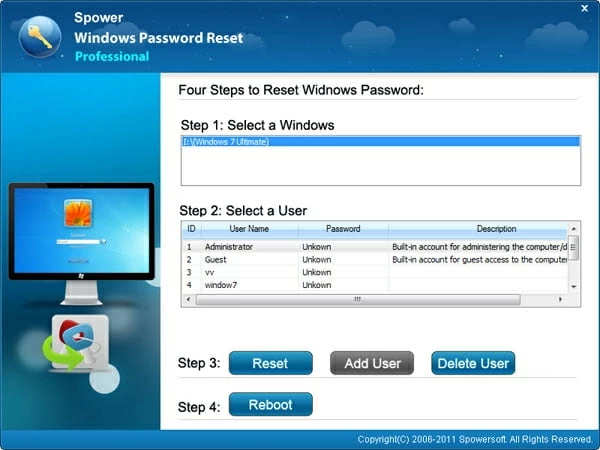 ラップトップにWindows 7管理者パスワードをリセットします