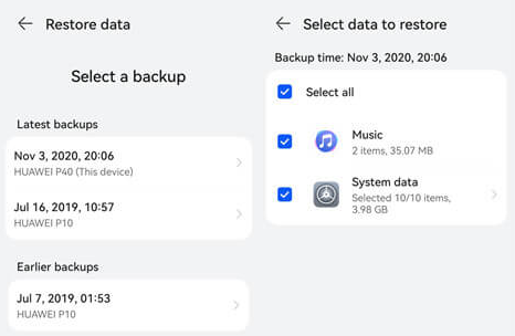 Huawei Cloudからデータを復元する方法
