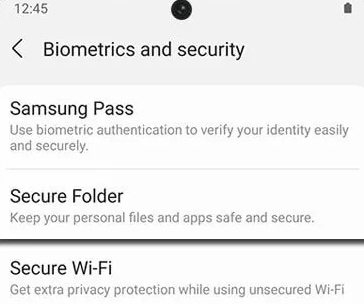 Samsungに安全なフォルダーを設定します