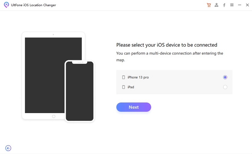 iPhoneを選択して、Zaloの場所を変更します
