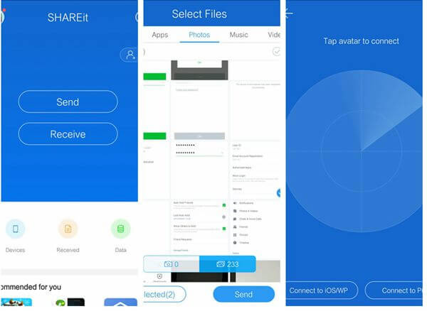 shareitでファイルを送信する方法