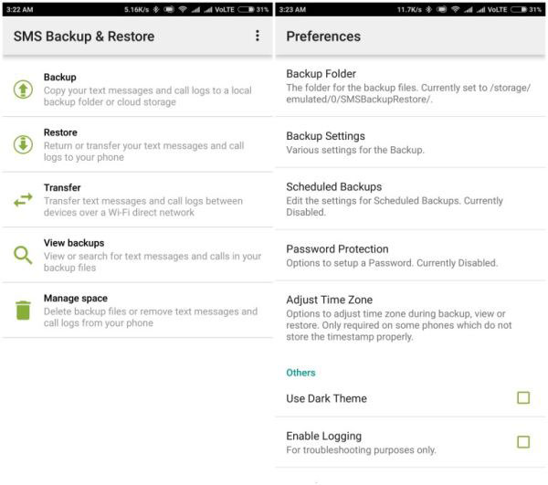 SMSバックアップと復元を介してAndroidでメッセージをバックアップする