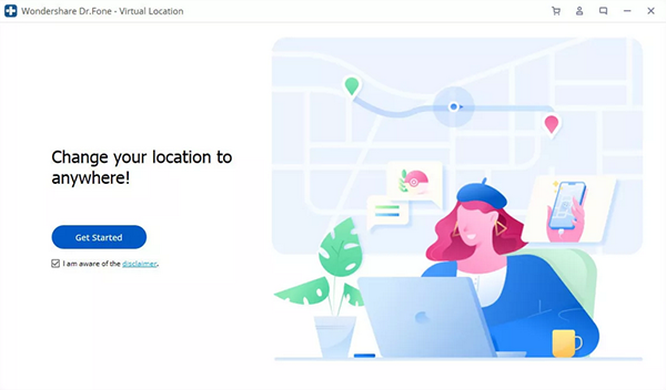 Wondershare Drfone仮想場所を開始します