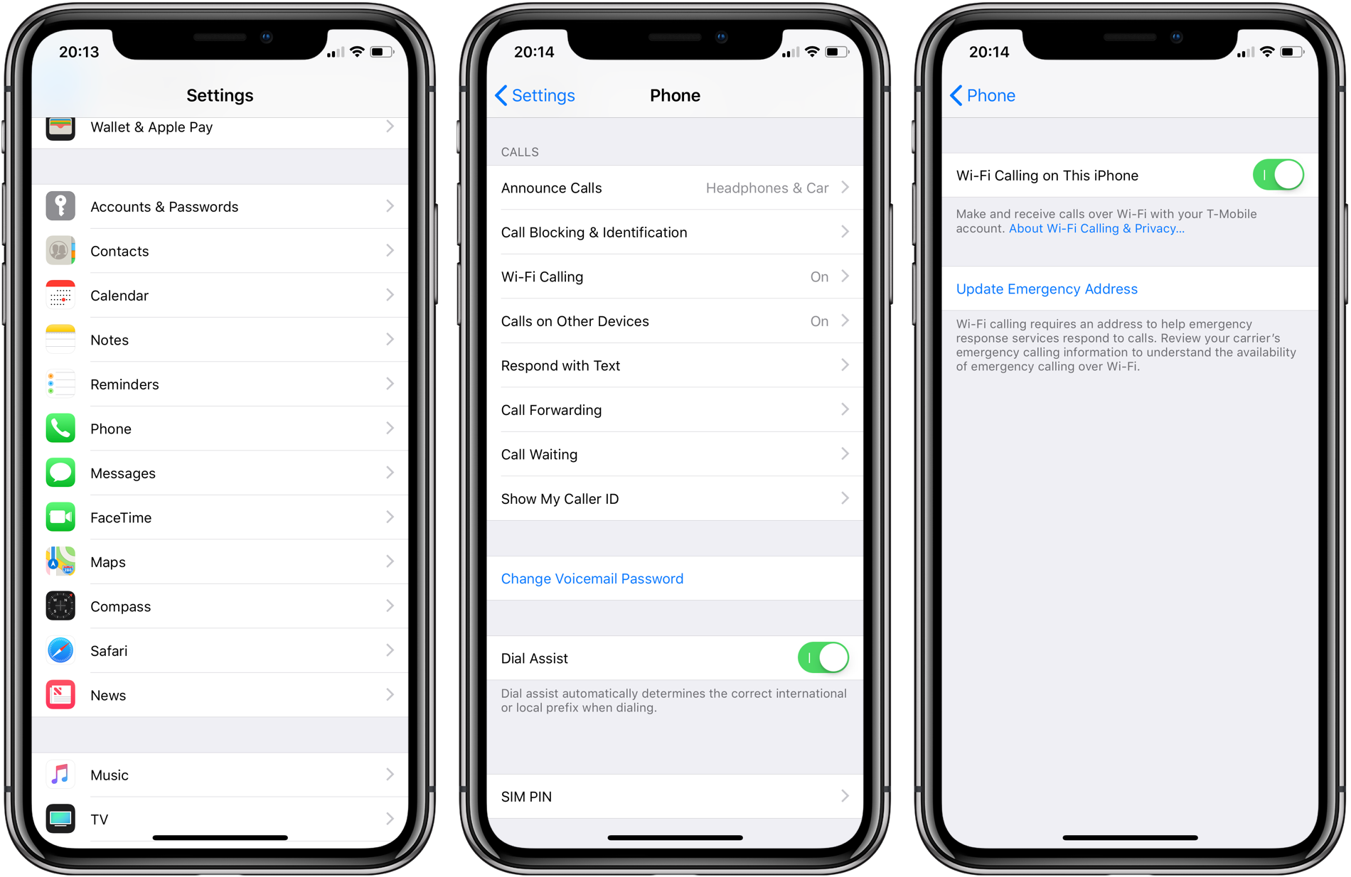 iPhoneを呼び出すWiFiをオンにするための手順