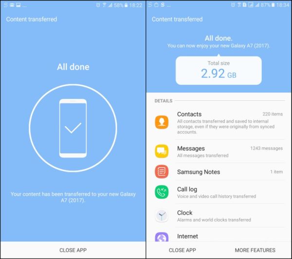 Samsungの電話とタブレットをSmart Switchで同期させます