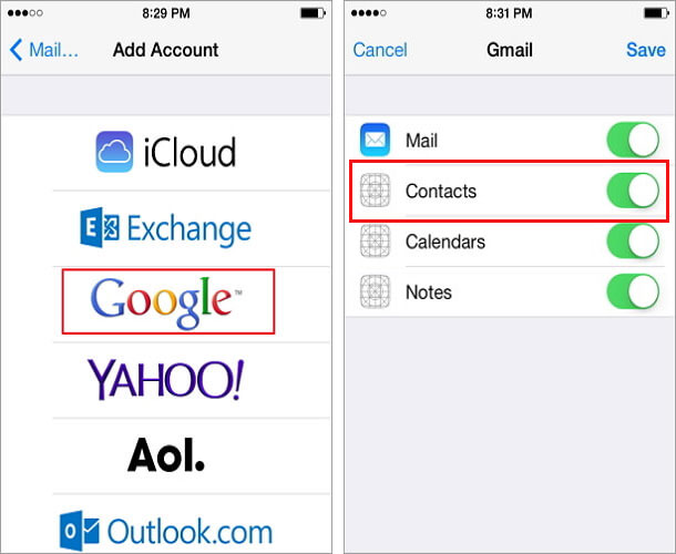 Gmailを使用してiPhoneから連絡先を印刷する方法