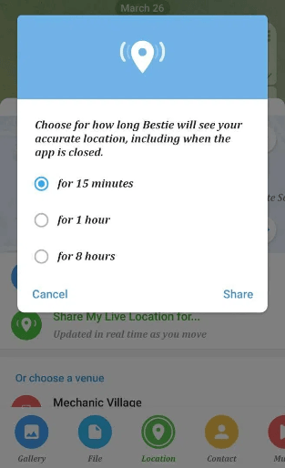 Telegram Live Location期間