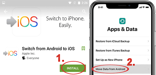 Androidからデータデータを選択します