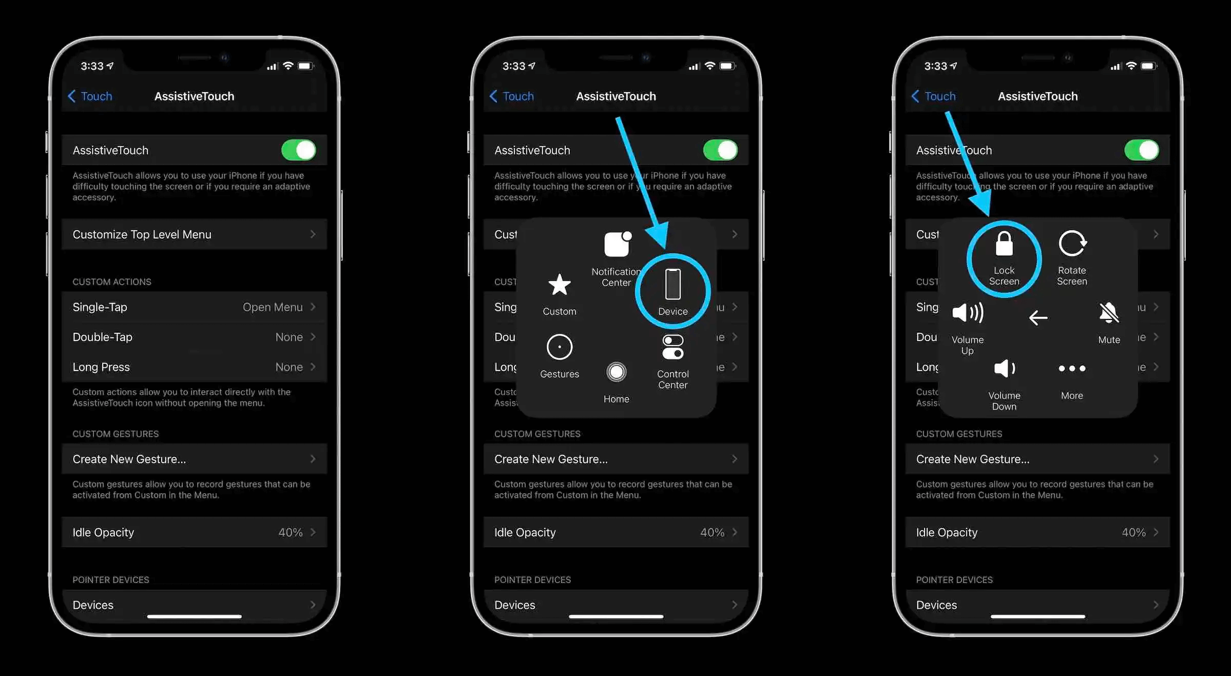 Assistive TouchでiPhone 13をシャットダウンします 
