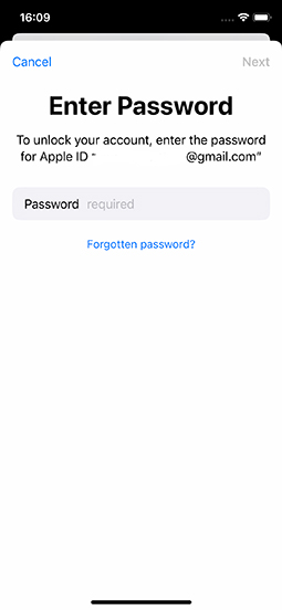 忘れられたパスワード