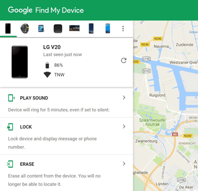 私のデバイスを見つけて、AndroidからPINを取り外します