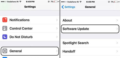 iOSバージョンを最新のものに更新します